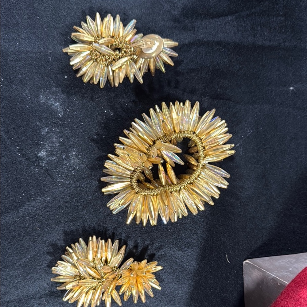 Stunning Gold and Iridescent Earrings